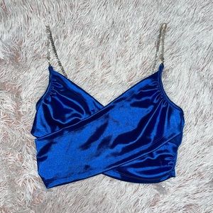 Trendy Rhinestone Strap Cropped Tank